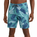 Bañador bermuda para hombre talla M con estampado tropical turquesa