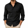 Camisa de hombre talla M negra de manga larga con cuello clásico