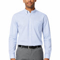 Camisa de hombre talla M de algodón azul claro a rayas de manga larga estilo formal