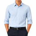 Camisa de hombre talla M de tejido azul claro de manga larga estilo formal
