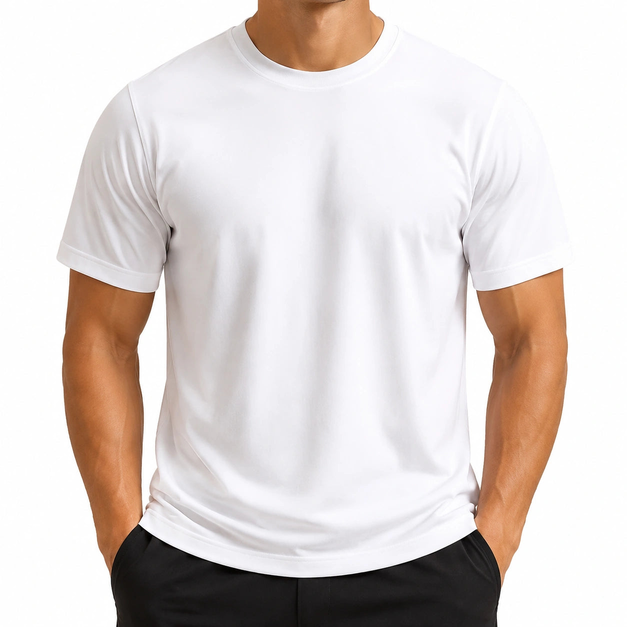 Camiseta de hombre talla M blanca de manga corta cuello redondo estilo liso