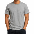 Camiseta de algodón gris talla M de manga corta y cuello redondo