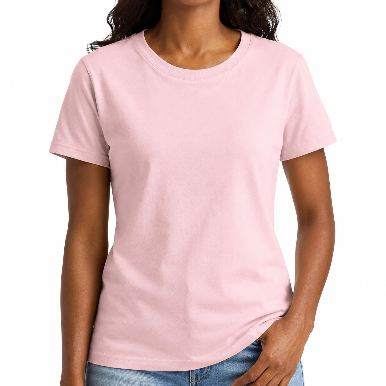 Camiseta de mujer talla S rosa de manga corta y cuello redondo para uso diario