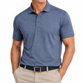 Polo de hombre talla L de punto azul de manga corta estilo casual