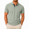 Polo de hombre talla M de punto piqué verde salvia de manga corta estilo casual