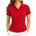 Polo de mujer talla M rojo de punto manga corta estilo casual