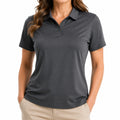 Polo de mujer talla S gris antracita de manga corta con cuello clásico